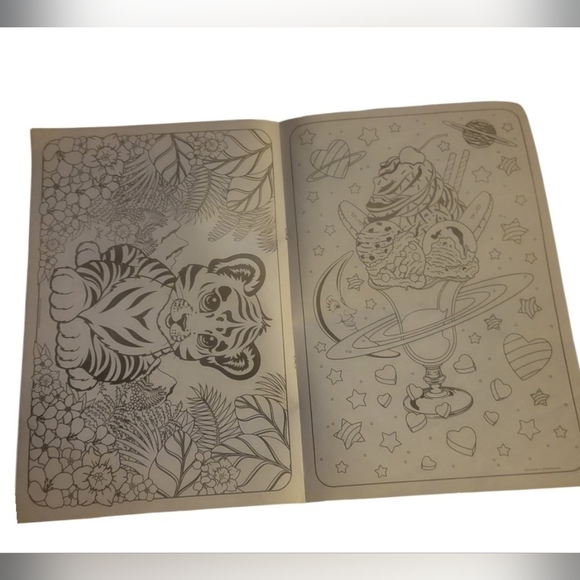 NEW 2023 Lisa Frank Giant Color & Activity Book Vibrant Colors Bug Alien Peace - Picture 11 of 16